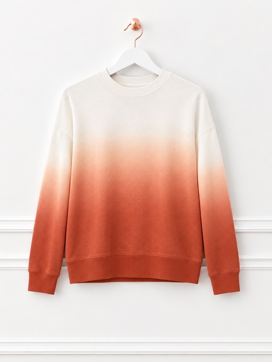 Madewell Tops - Madewell $88 XS Dip Dye Mainstay Ombre Orange Cotton Lounge Pullover Sweatshirt
